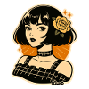 Retro Rose Girl Portrait