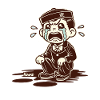 Tearful Uniform Boy Cartoon