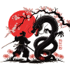 Samurai vs Dragon Shirt Dragon Fight