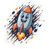 Funny Rocket Cartoon Design