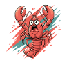 Excited Lobster Cartoon