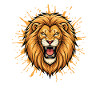 Lion's head in explosion design