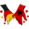 Germany Albania Flag Holding Hands