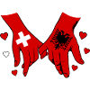 Switzerland Albania Flag Holding Hands