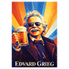 Retro composer with beer glass