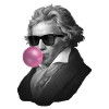 Genie with bubblegum and sunglasses
