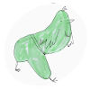Minimalistischer abstrakter Grüner Vogel