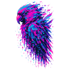 Parrot Glitch Art Cyber Vibrating