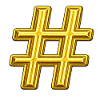 Guld Hashtag Emblem