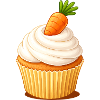 Carrot Cake Cupcake Illustration