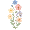 Bouquet aquarelle fleurs pastel