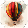 Rainbow Balloon Watercolor