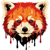 Red Pander Head Art Portrait