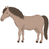 Cheval beige à la crinière foncée