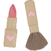 Heart Lip Lipstick & Brush Charm