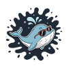 Chill Whale with Cool Glasses