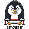 Quirky Penguin Hurdle Hurdle Athlete Funny