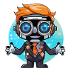 Space agent in suit with glasses