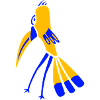 Blue Yellow Feather Bird Fantasy