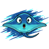 Kawaii Manta Smile Blue