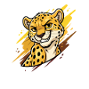 Leopardenkopf mit Farbschimmer