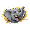 Laughing Elephant Head Comic