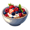 Ciotola di muesli con yogurt e frutti di bosco