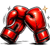 Red Boxing Gloves Power and Dynamics