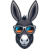 Donkey cartoon stylized sunglasses