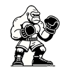 Gorilla Boxer Bold Outline