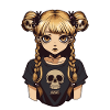 T-shirt gothique Skull Braid
