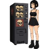 Skull Vending Machine Goth-Mädchen