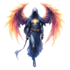 Blue Fire Winged Warrior