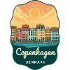 Copenhagen Nyhavn Retro Sunset Badge