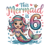 Mermaid 6th Birthday 6 Years