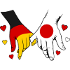 Deutschland_Japan_Flagge_Haendehalten