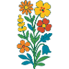 Farbige Blumensträuße Folkkunst