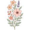 Bouquet aquarelle fleurs pastel