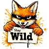 Illustrazione di graffiti di volpe con font Stay Wild
