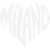 Milan Milano Heart Typography