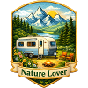 Camping in den Bergen Illustration