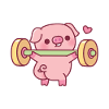 Funny Piggy Doing Squats With Weights