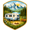 Camping Patch with Caravan