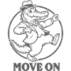 Dancing SKAlligator in a suit