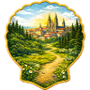 Jakobsweg Santiago Patch Illustration 