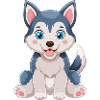 Cuddly Husky Puppy Cartoon