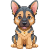 Cuddly German Shepherd Cartoon