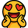 Emoticon Heart Eyes Bright