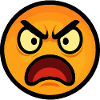Angry emoticon on Flames Orange