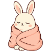 Sleeping bunny in cuddly blanket